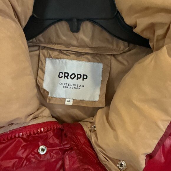 Cropp Red Puffer Jacket Women's XL Hooded Outerwear Winter Coat - Picture 4 of 10